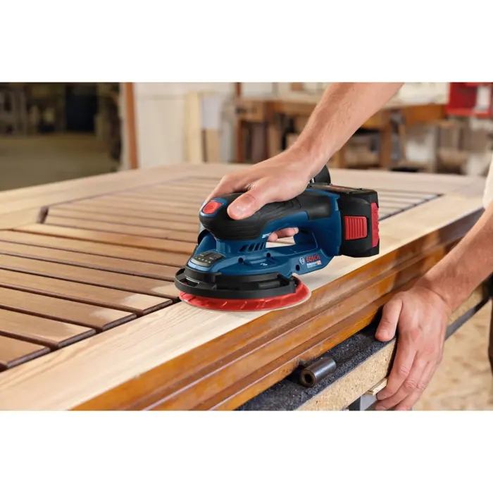 Bosch Powertools cordless eccentric sander GEX 18V-150-3 Professional solo, 18 volts (blue, without battery and charger, in L-BOXX)