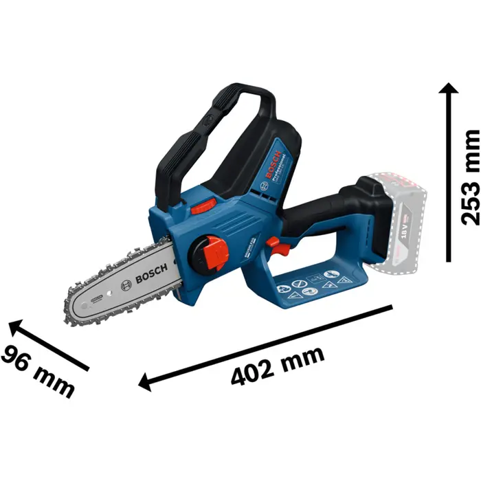 Bosch Powertools cordless pruning saw GKE 18V-15 Prodessional solo, 18Volt (blue, without battery and charger)
