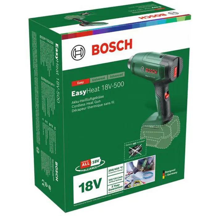Bosch Powertools EasyHeat 18V-500 solo, 18Volt (green/black, without battery and charger, POWER FOR ALL ALLIANCE)