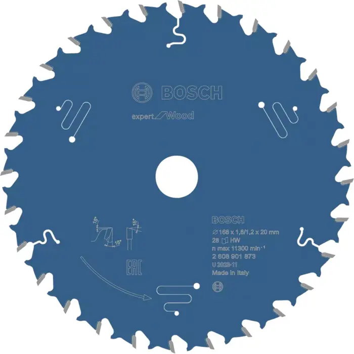 Bosch Powertools EXPERT Wood circular saw blade, Ř 168mm, 28Z (bore 20mm, for hand-held circular saws)