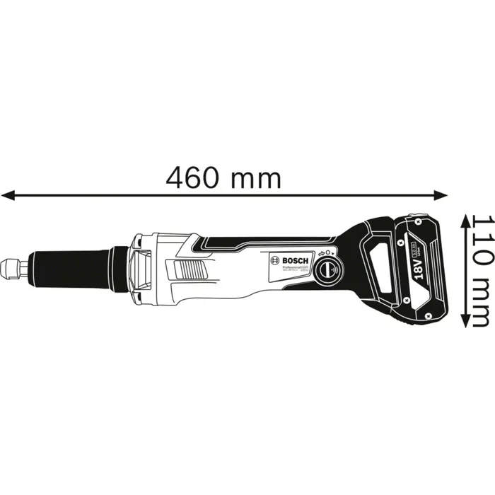 Bosch Powertools GGS18V-23PLC Cordless straight grinder solo CLC L-Box - 0601229200