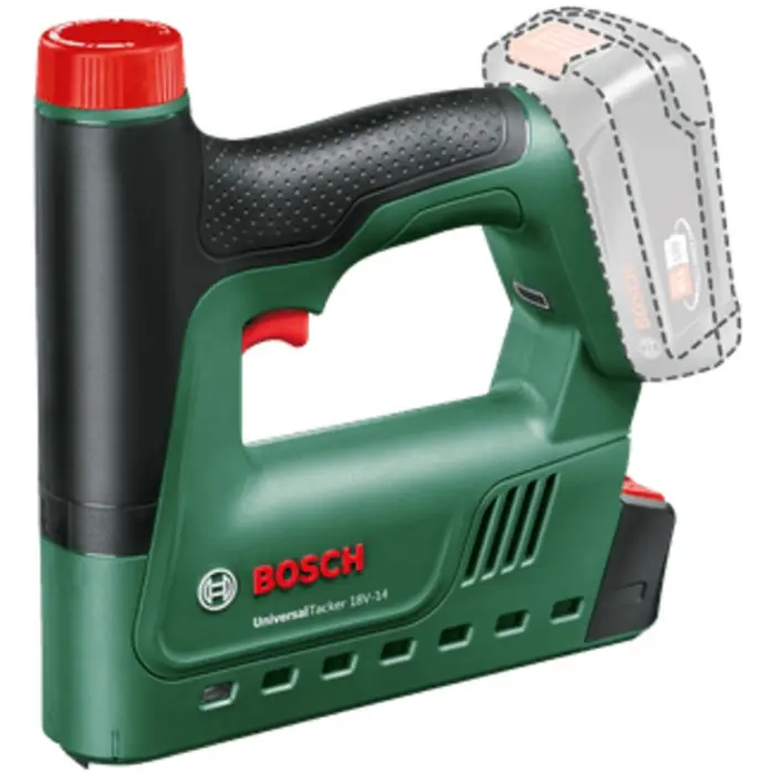 Bosch Powertools Universal Tacker 18V-14, 18Volt (green/black, without battery and charger, POWER FOR ALL ALLIANCE)