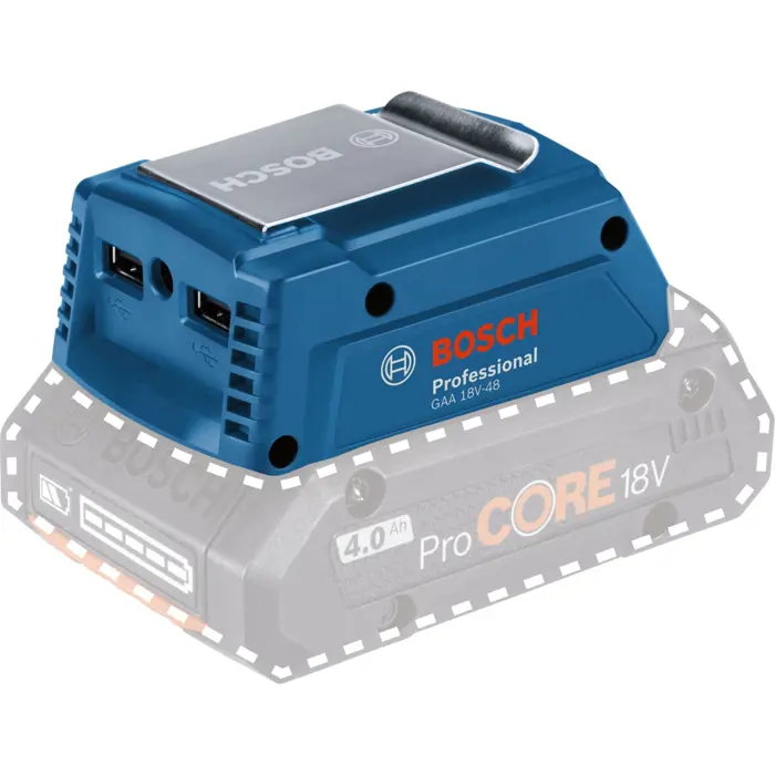 Bosch USB charging adapter GAA 18V-48 Professional (blue, battery and charger not included!)