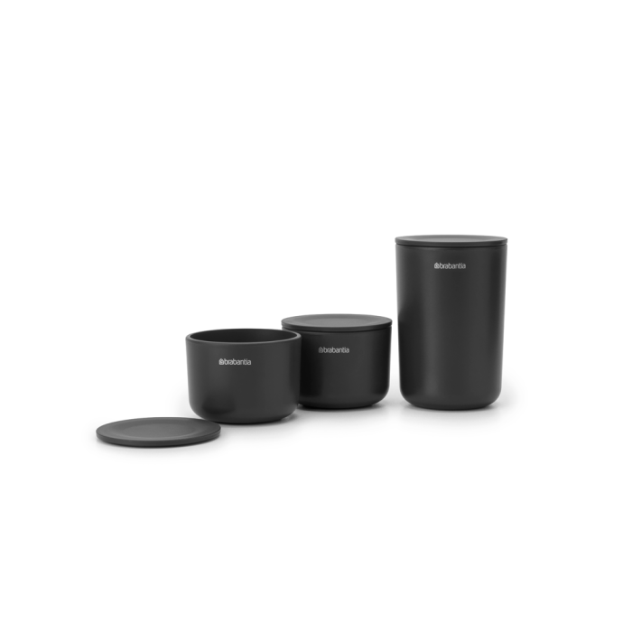 Brabantia set of 3 pots for the bathroom, gray