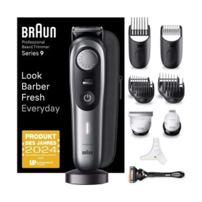 Braun Series 9 Beard Trimmer BT9440 (chrome/black, with 11 barber tools)