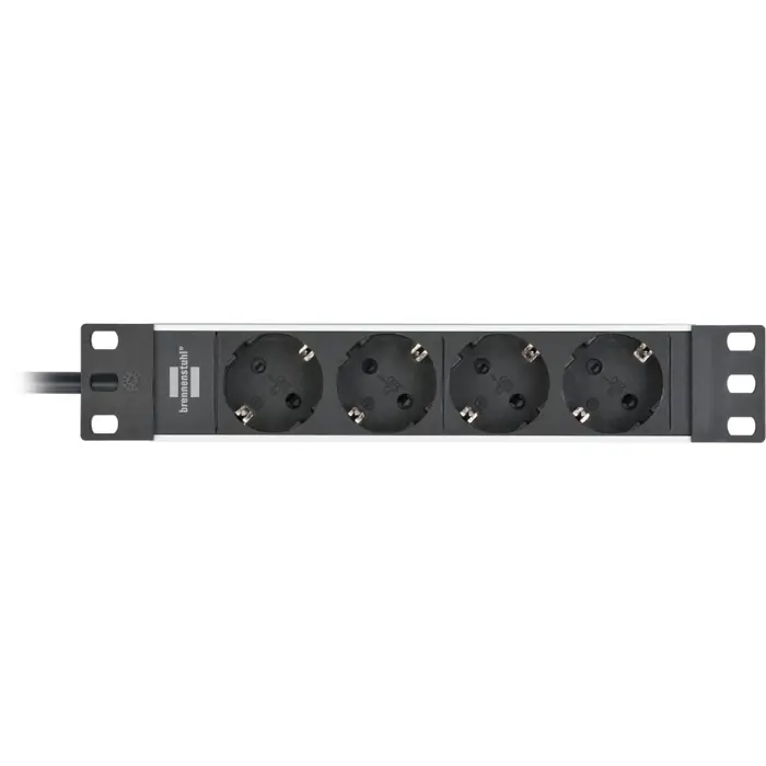 Brennenstuhl Alu-Line 10 4-way, power strip (black/silver, 1U)