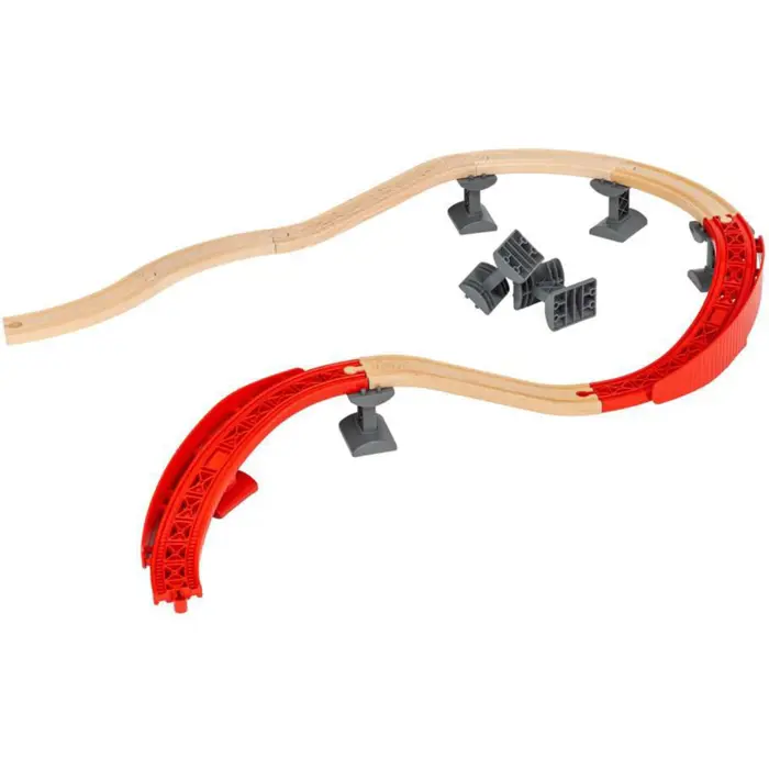 BRIO rail package mountain and valley, train (wood/red, 16 pieces)