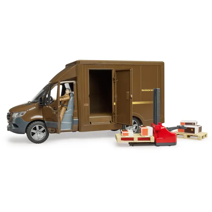 bruder MB Sprinter UPS with driver and accessories, model vehicle (brown)