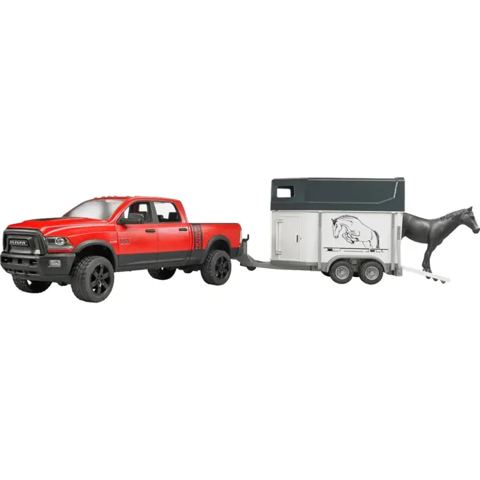 Bruder Professional Series RAM 2500 Power Wagon with horse trailer and horse (02501)