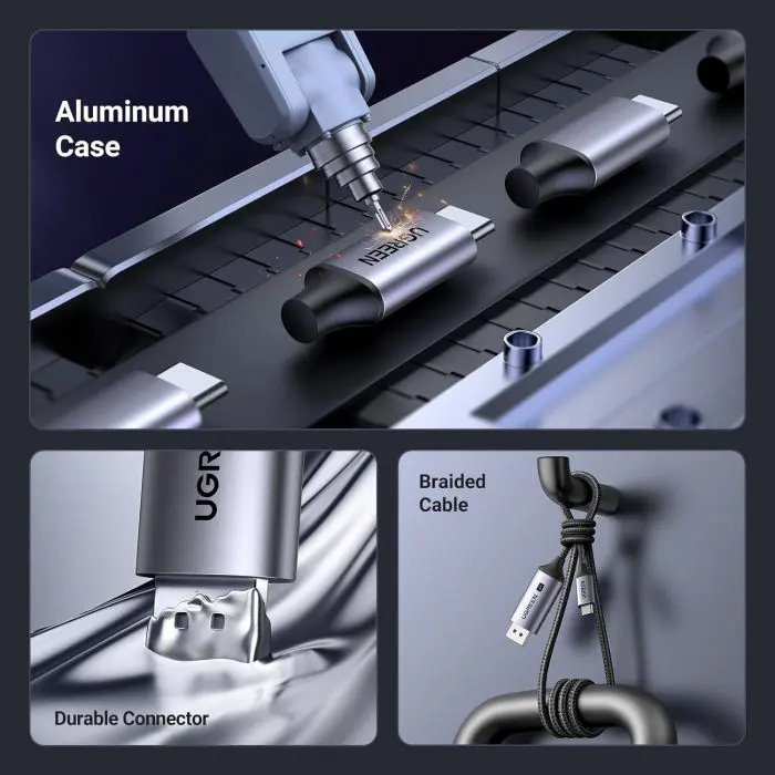 Cable UGREEN USB C to DisplayPort 1.4 8K@60Hz 4K@240Hz, 1M