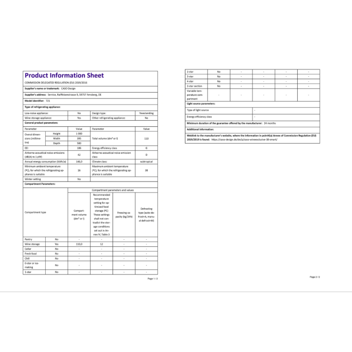 CASO WineExclusive 38 wine display case
