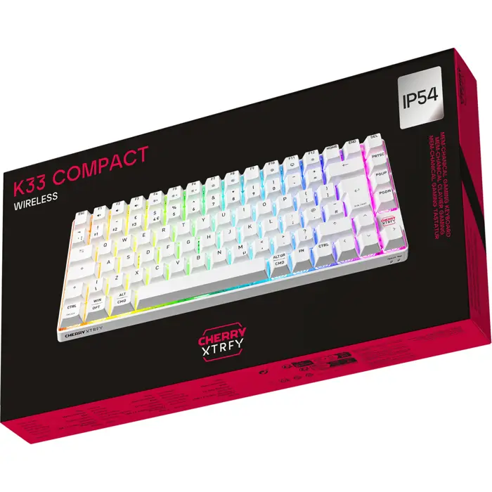 Cherry XTRFY K33 Compact Wireless (white, DE layout, rubber dome)
