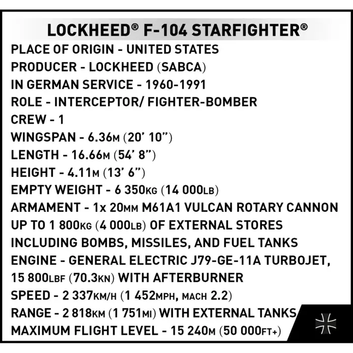 COBI Lockheed F-104 Starfighter (1:48 scale)