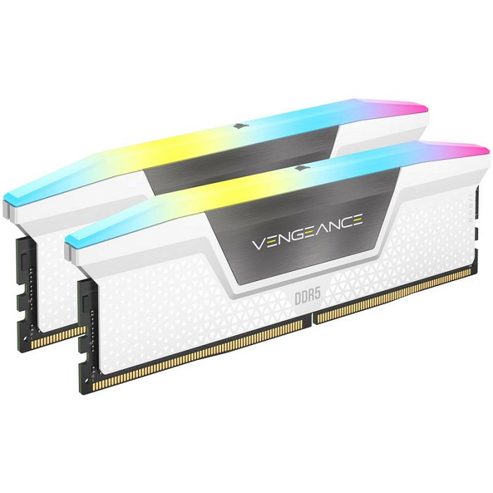 Corsair Vengeance RGB, DDR5-6000, CL36, XMP 3.0 - 32 GB Dual-Kit, white CMH32GX5M2E6000C36W