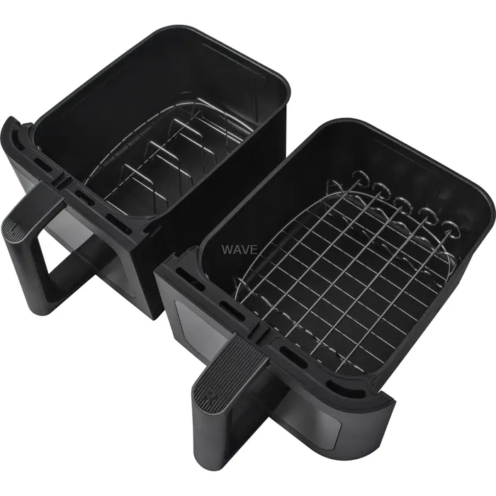 Cosori Dual Basket Hot Air Fryer CAF-R901-AEU black, 1750 watts, 2 baskets of 4.25 liters each, with viewing window