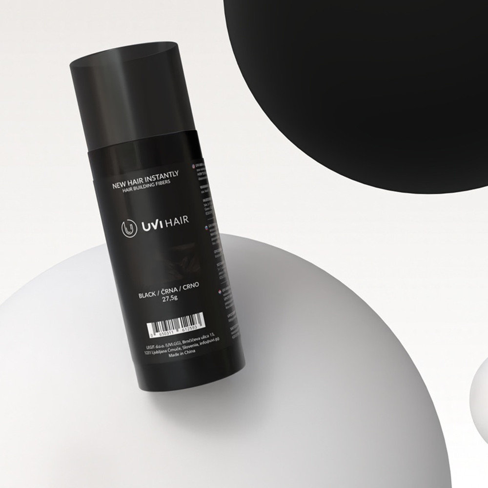 UVI Hair vlakna za kosu, Black / Crna (velika 27,5 g, do 50 nanosa) - 741