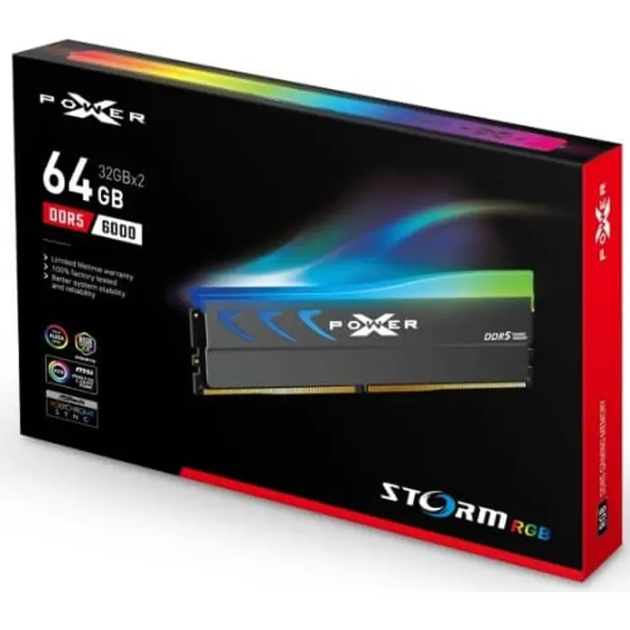 DDR5 Silicon Power XPOWER Storm RGB 64 GB 2x32GB DDR5 (SP064GXLWU60BFDK)