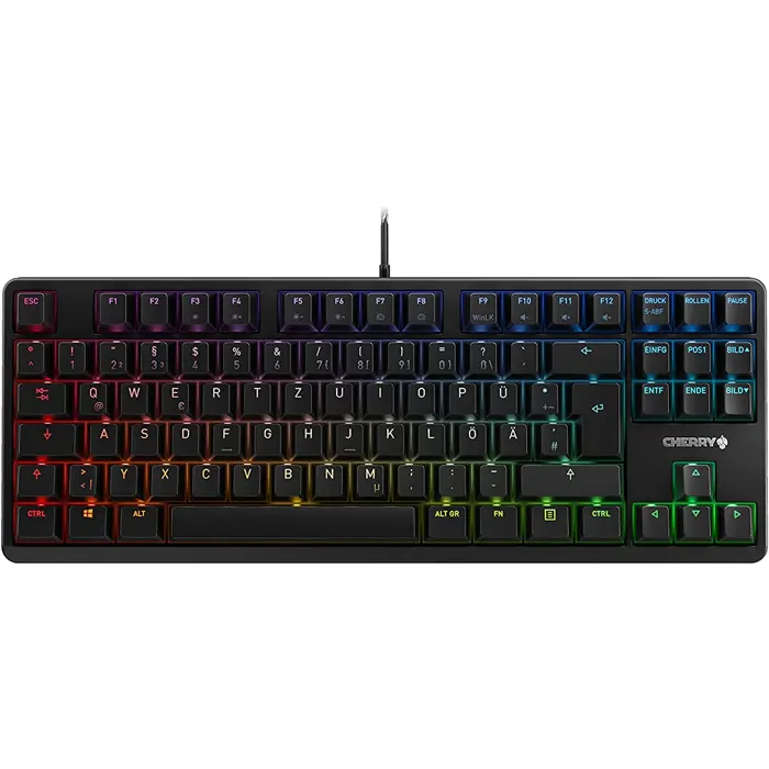 DE layout - CHERRY G80-3000N RGB TKL, Keyboard (black, CHERRY MX Silent Red)