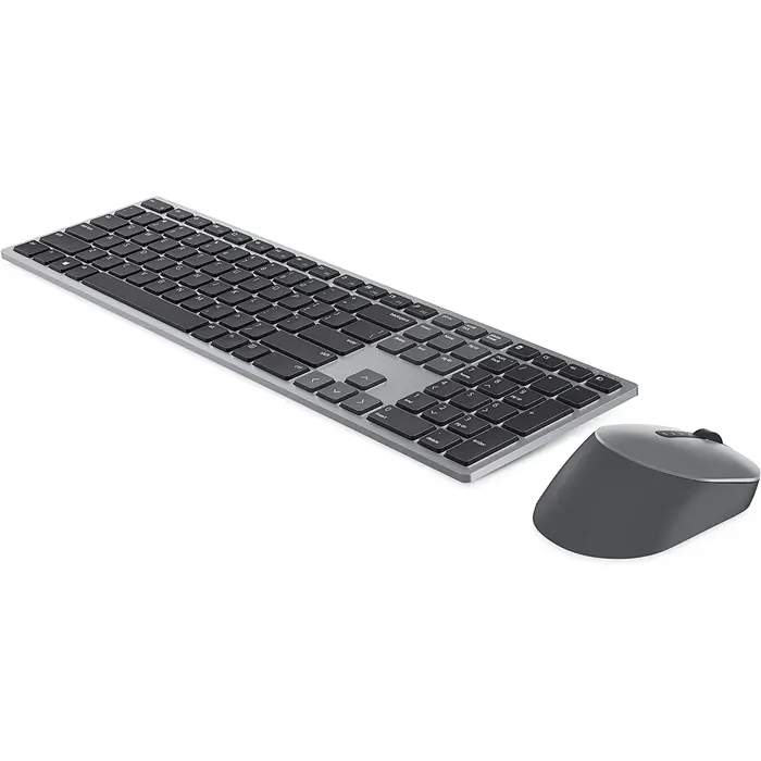 DE Layout - Dell Premier Multi-Device Wireless Keyboard and Mouse (KM7321W) Desktop Set (Titanium/Black, Scissor Mechanics)