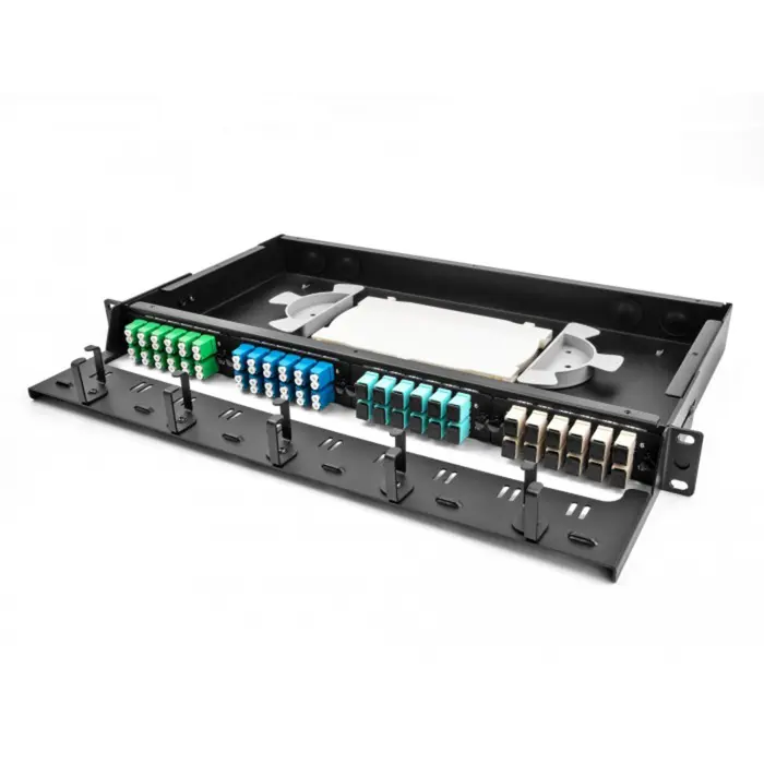 DeLOCK 19" LWL HD (High Density) patch panel 1 U (black, for HD cassettes or LWL adapter panels)