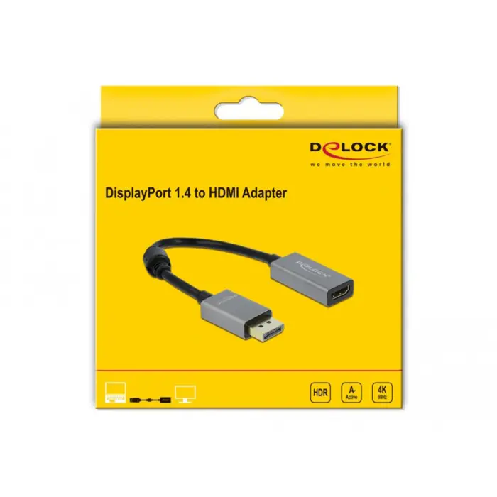 DeLOCK DP 1.4> HDMI adapter. 4k 60Hz 66436