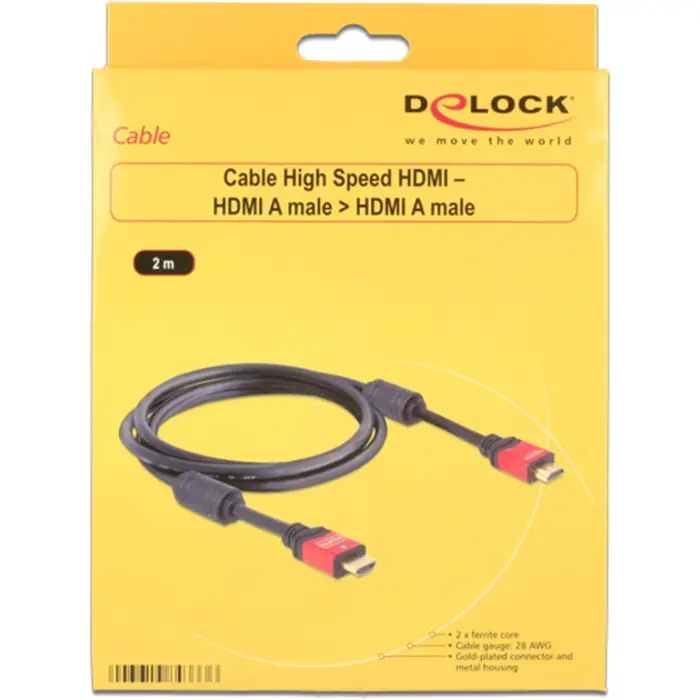 DeLOCK HDMI A St > HDMI A St 2m x Ferrite