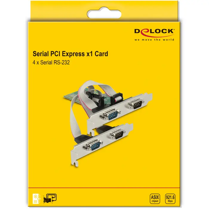 DeLOCK PCI Express x1 card to 4 x serial RS-232