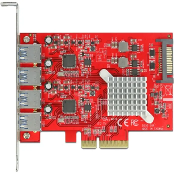 DeLOCK PCIe x4> 4x external USB-A 3.2 Gen 2, USB controller