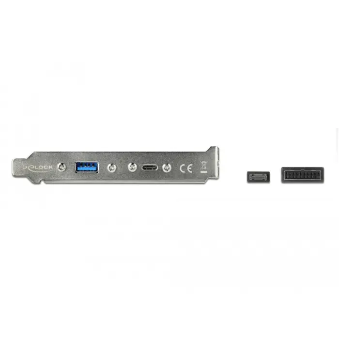 DeLOCK slot bracket with 1x USB Type-C and 1x USB Type-A port, adapter (black, 50cm)