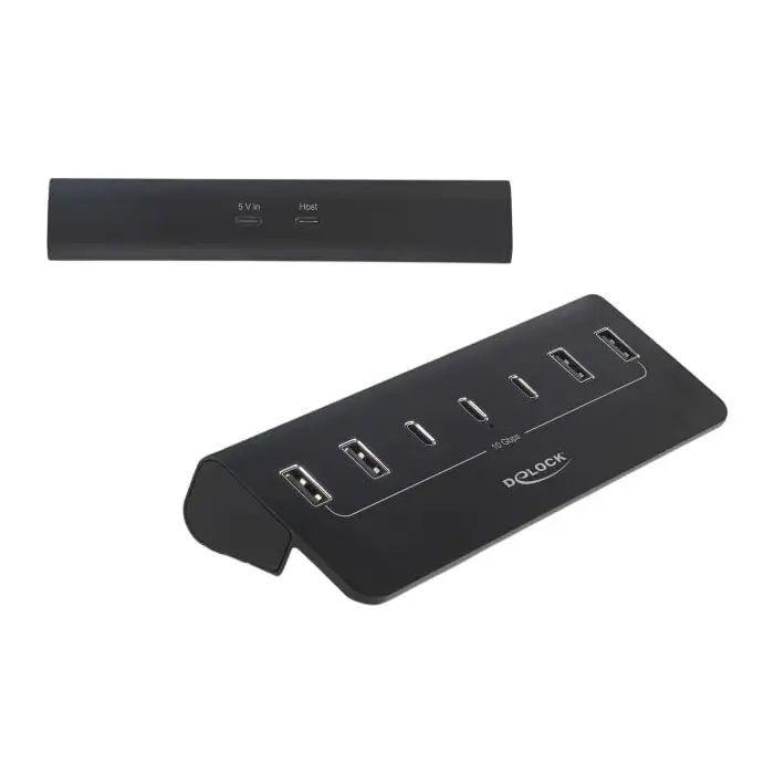 Delock USB 10 Gbps hub with 3 USB Type-C? and 4 USB Type-A (black)