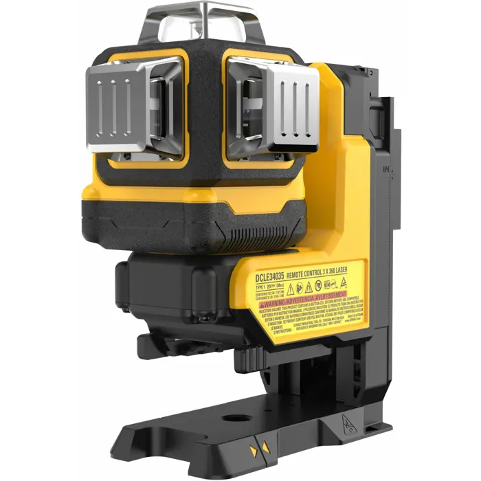 Dewalt battery-powered multi-line laser 3x360° DCLE34035B, 18 volts, with remote control (black/yellow, with green laser lines, without battery and charger)