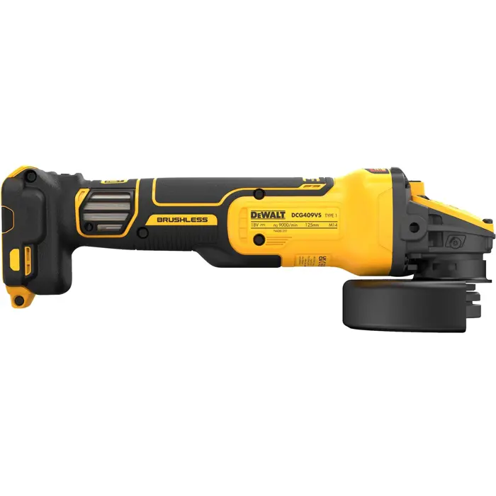 Dewalt cordless angle grinder DCG409VSNT, 125mm, 18Volt (yellow/black, without battery and charger, in T STAK box)