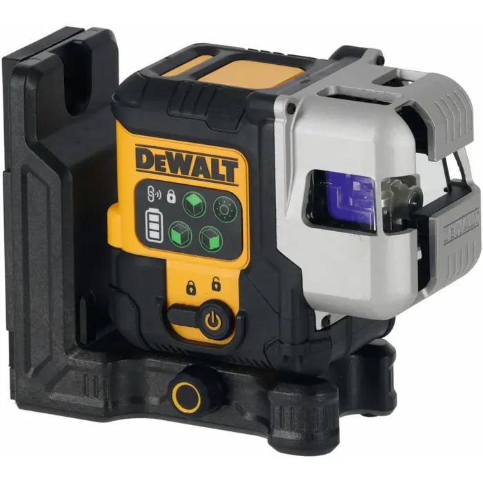 DEWALT Cordless Multi-Line Laser 3x180° DCLE14301GB, 18 Volt, Cross Line Laser Black/Yellow, with Green Laser Lines, Integrated Powerstack Li-Ion Battery
