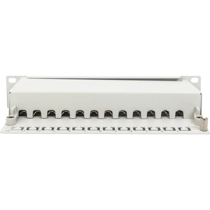 Digitus 10" patch panel DN-91612S-EA-G, 12-port, Cat.6a (gray, 1U, rack mount, shielded)