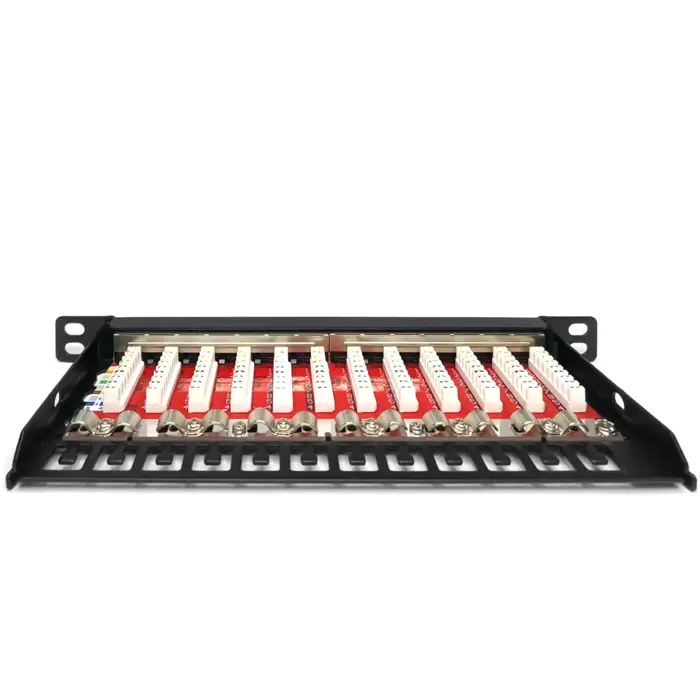Digitus 10" slim patch panel DN-91612S-SL-EA, 12-port, Cat.6a (black, 0.5U, rack mount, shielded)