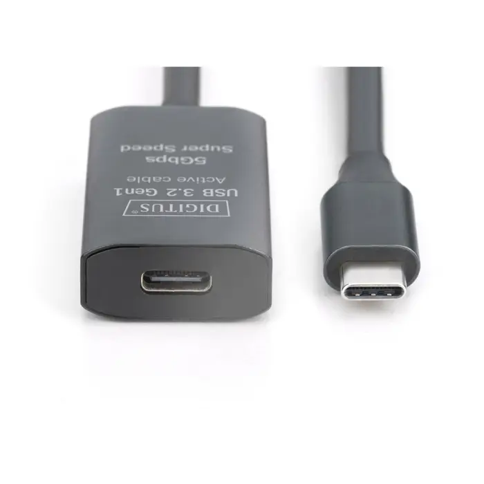 Digitus Active USB 3.2 Gen 1 extension cable, USB-C male > USB-C female (black, 5 meters, repeater cable)
