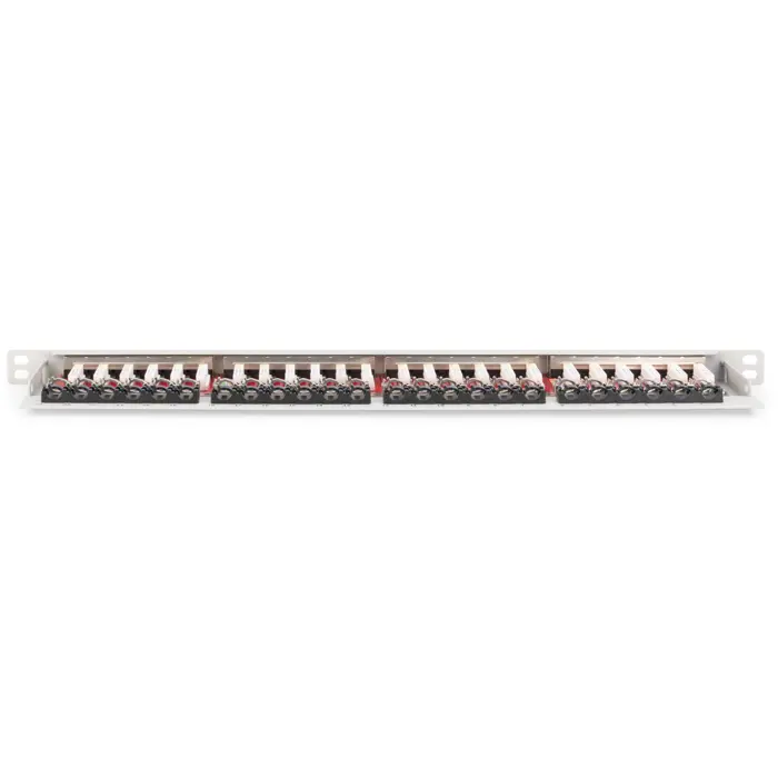 Digitus CAT 6A, Class EA High Density Patch Panel, 24 Port (gray, 0.5 U, shielded)