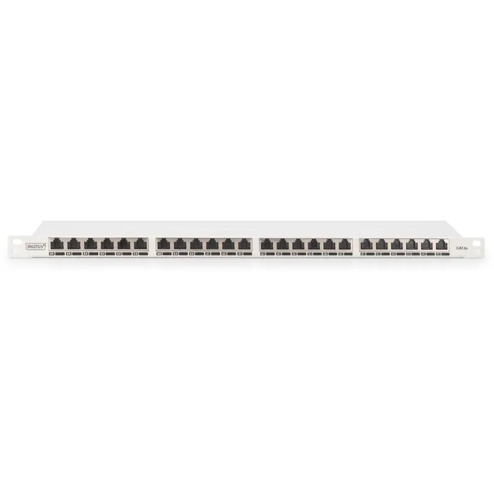 Digitus CAT 6A, Class EA High Density Patch Panel, 24 Port (gray, 0.5 U, shielded)