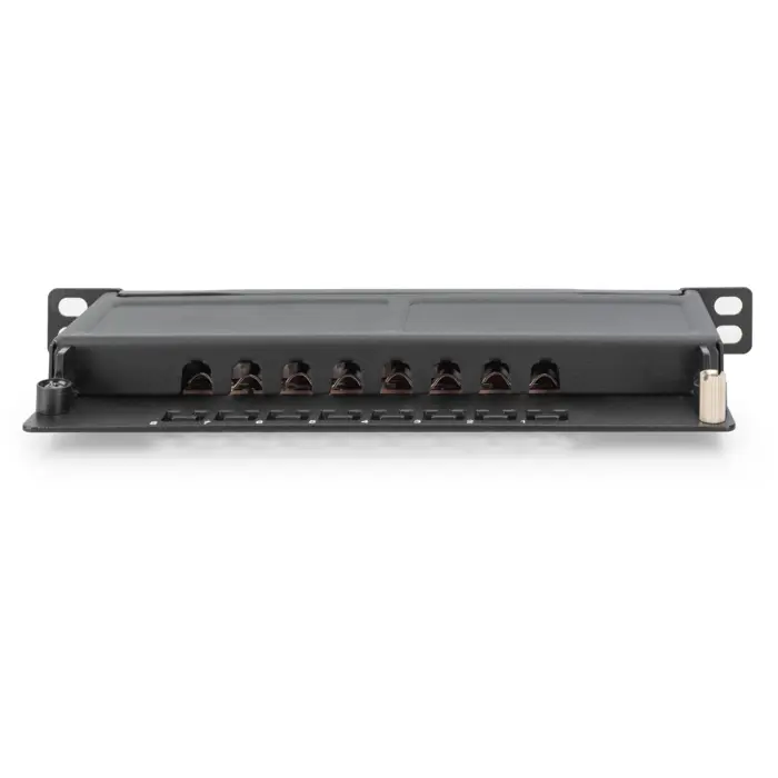 Digitus CAT 6A, Class EA Slim Patch Panel, 8 Port (black, 0.5 U, shielded)