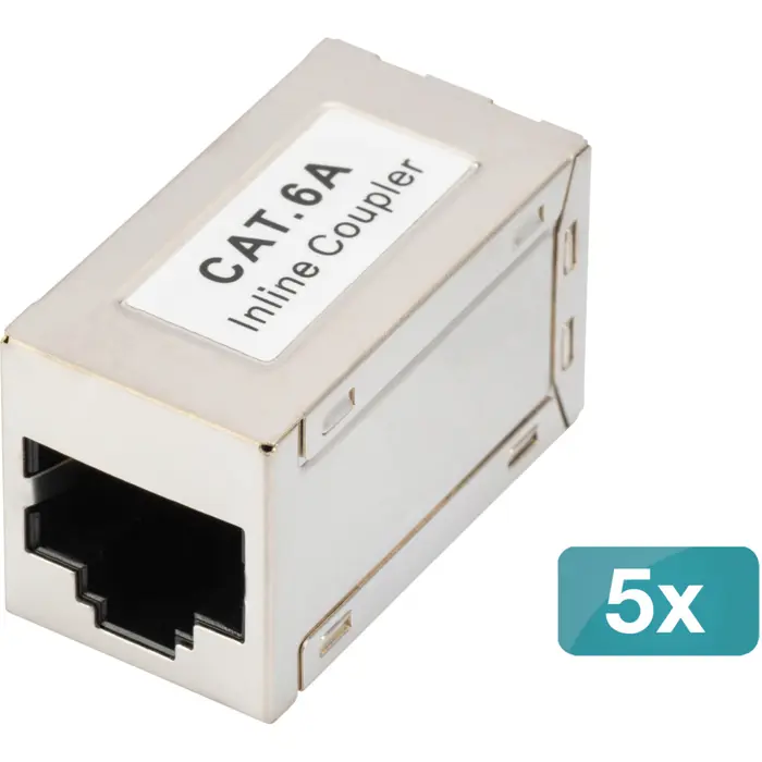 Digitus CAT 6A modular coupling, shielded, 5 pieces