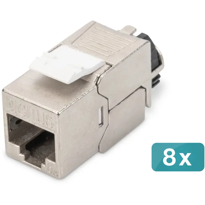 Digitus Cat.6a Keystone Module (silver, 8 pieces, with intelligent cable manager)
