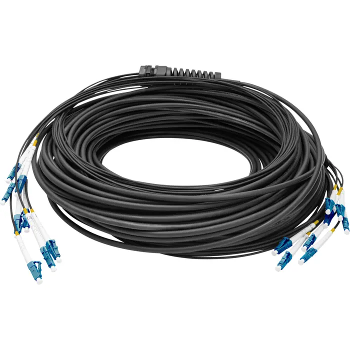 Digitus fiber optic universal breakout cable, duplex, LC/UPC connector, single mode OS2 (black, 30 meters, pre-assembled)