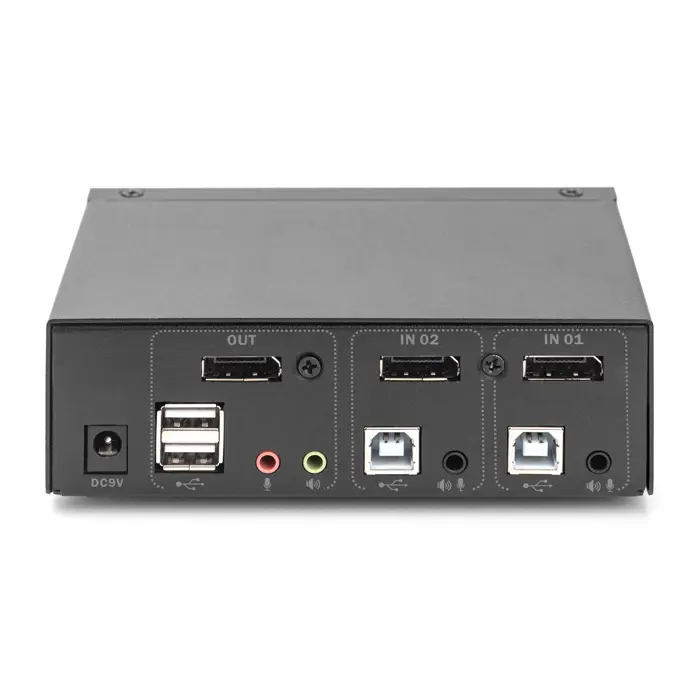 Digitus KVM Switch, 2x1 DP, DP Out,USB