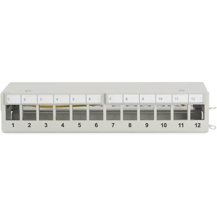 Digitus Modular Desktop Patch Panel, 12-Port (light gray, for Keystone modules, with labeling field)