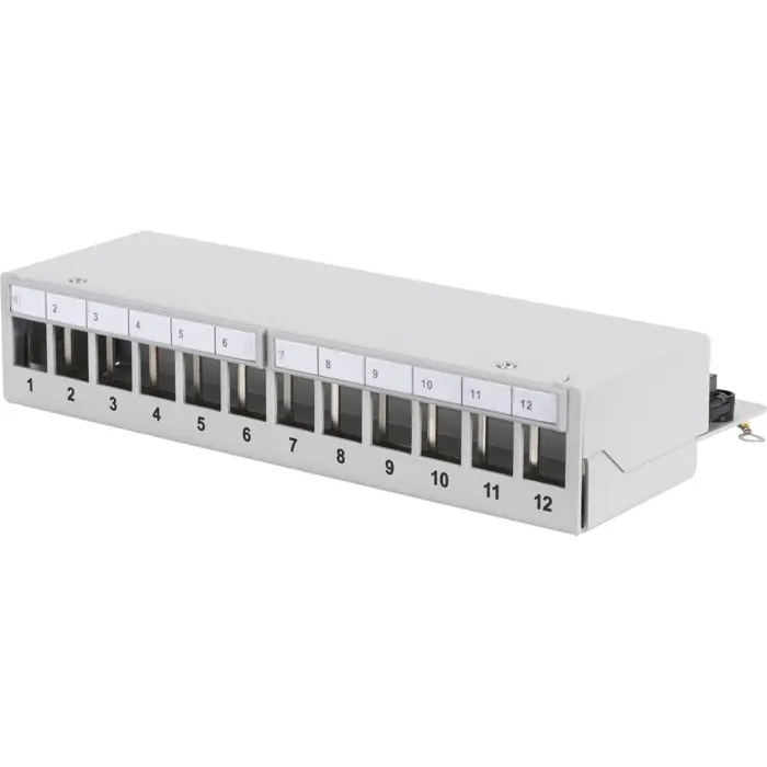 Digitus Modular Desktop Patch Panel, 12-Port (light gray, for Keystone modules, with labeling field)