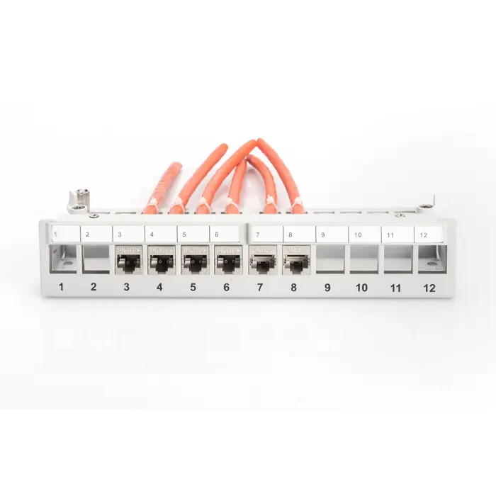 Digitus Modular Desktop Patch Panel, 12-Port (light gray, for Keystone modules, with labeling field)