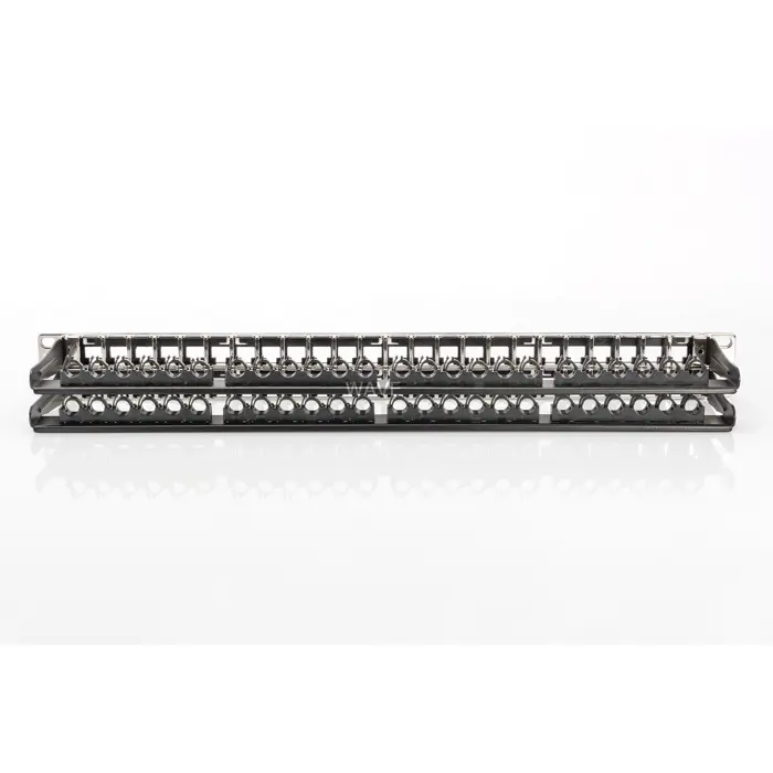 Digitus Modular High Density Patch Panel, 48-Port, Rack Mount (black, 1 U, for Keystone Modules, with Labeling Field)