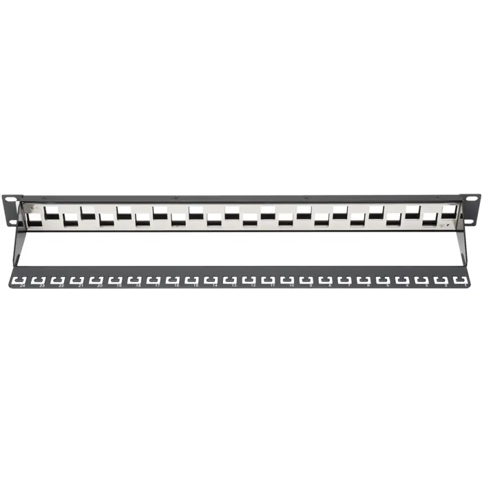 Digitus modular patch panel, 24-port, unequipped (black, 1 U, for Keystone modules)