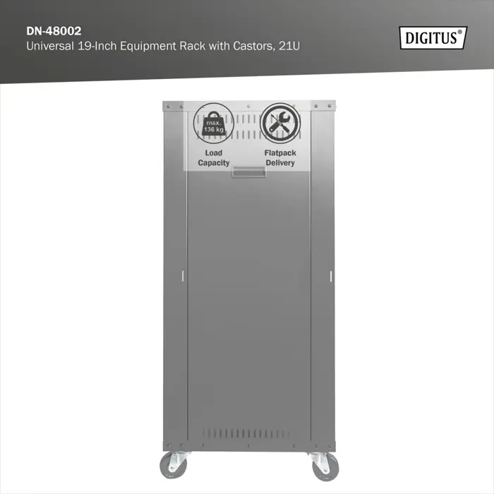 Digitus Universal 19-inch Equipment Rack with Wheels, Rack (black, 21 height units)