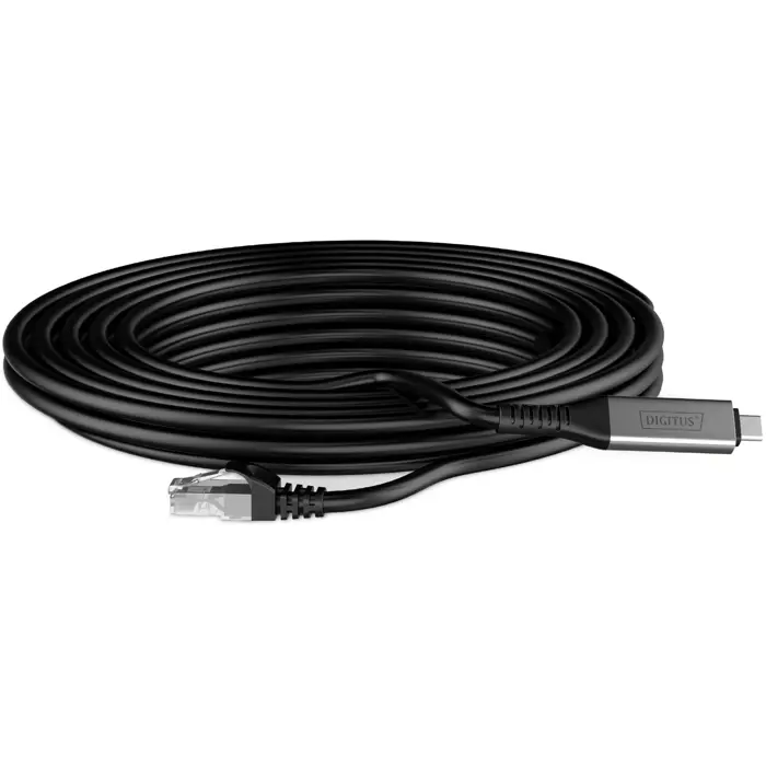 Digitus USB-C 3.2 Gen1 > RJ-45 Ethernet cable, 1Gbit/s (black, 3 meters, 10/100/1,000Mbit/s)
